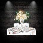 Romantic Wedding White Table Neon signs Lights | Wine, Flowers & Plate Decorative Lights | Perfectly Create Wedding Atmosphere | LED Art Lighting