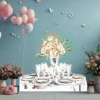 Romantic Wedding White Table Neon signs Lights | Wine, Flowers & Plate Decorative Lights | Perfectly Create Wedding Atmosphere | LED Art Lighting
