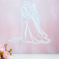 Romantic Blue Bride & Groom Hugging Neon signs | LED Wedding Decoration Lights | Wedding Ceremony Mood Lights | For Home & Wedding Venues