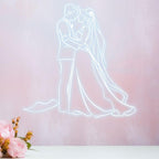 Romantic Blue Bride & Groom Hugging Neon signs | LED Wedding Decoration Lights | Wedding Ceremony Mood Lights | For Home & Wedding Venues