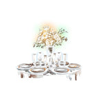 Romantic Wedding White Table Neon signs Lights | Wine, Flowers & Plate Decorative Lights | Perfectly Create Wedding Atmosphere | LED Art Lighting