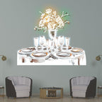 Romantic Wedding White Table Neon signs Lights | Wine, Flowers & Plate Decorative Lights | Perfectly Create Wedding Atmosphere | LED Art Lighting