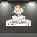 Romantic Wedding White Table Neon signs Lights | Wine, Flowers & Plate Decorative Lights | Perfectly Create Wedding Atmosphere | LED Art Lighting