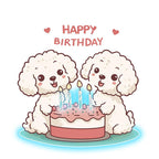 Cute Puppy Around Cake Happy Birthday Neon signs | LED Decoration Lights | Creative Birthday Gifts | Indoor Party Decoration