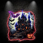 Spooky Pumpkin Castle Decoration neon signs | Enchanting LED Light for Halloween Magic | Perfect for Parties and Home Decor